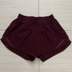 Lululemon Maroon Hotty Hot Shorts